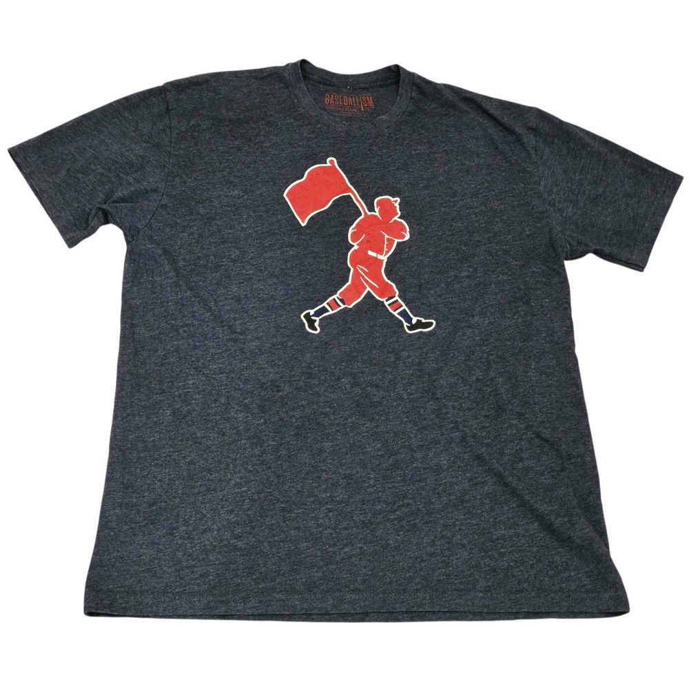 Baseballism Flag Man Mens XL T Shirt Gray Americas Brand Baseball Graphic Tee